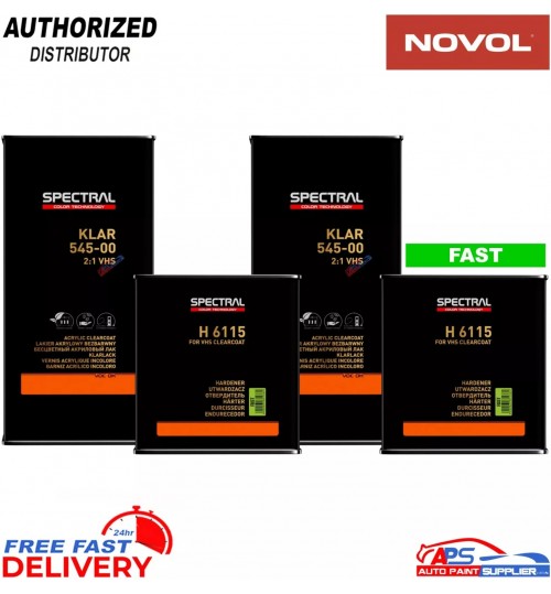 2x NOVOL SPECTRAL KLAR 545-00 Lacquer + H6115 Fast Hardener 7.5Ltr